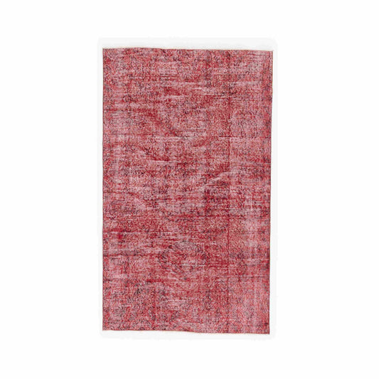 Oriental Rug Vintage Handmade Wool On Cotton 119 x 201 Cm - 3' 11'' x 6' 8'' Red C014 ER01