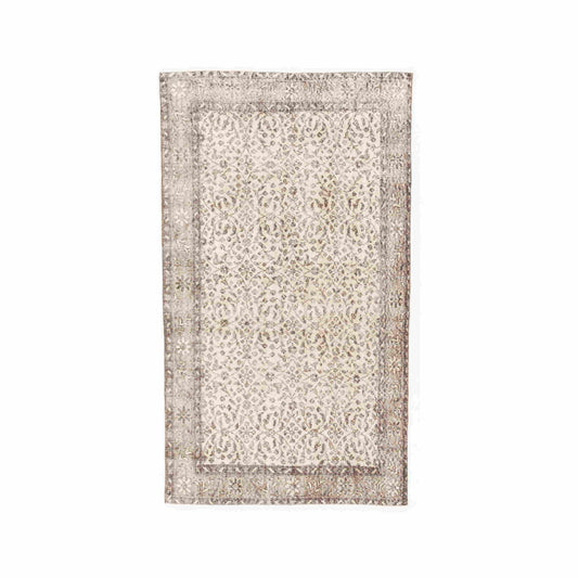 Oriental Rug Vintage Handmade Wool On Cotton 119 x 205 Cm - 3' 11'' x 6' 9'' Brown C005 ER01