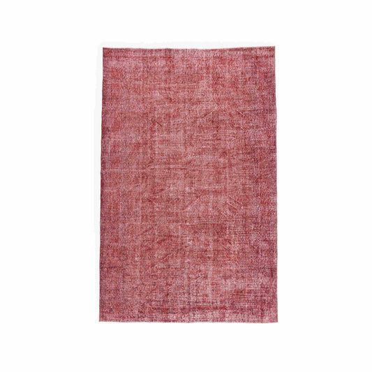 Oriental Rug Vintage Handmade Wool On Cotton 213 x 330 Cm - 7' x 10' 10'' Red C014 ER23