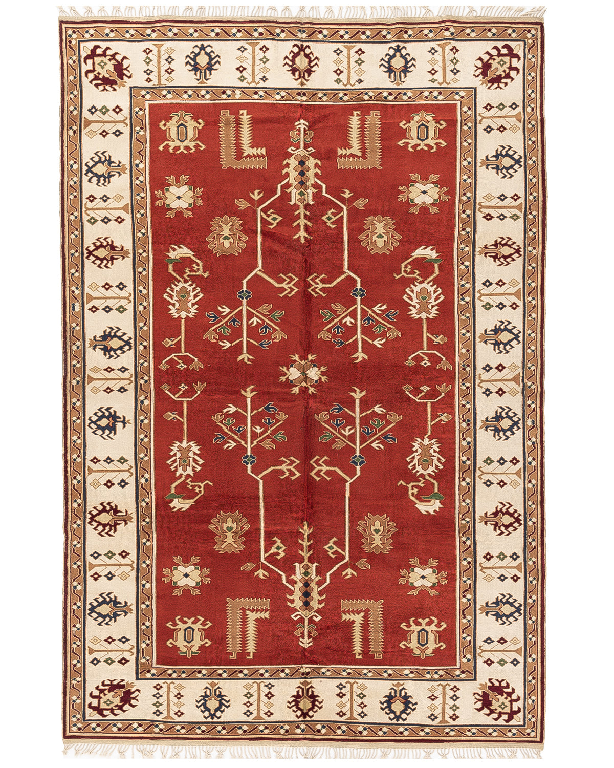 Oriental Rug Yoruk Hand Knotted Wool On Wool 195 X 297 Cm - 6' 5'' X 9' 9'' Red C014 ER23