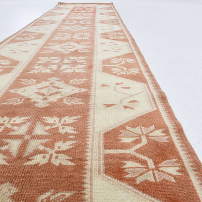 Oriental Turkish Runner Rug Handmade Wool On Wool Milas 80 X 359 Cm - 2' 8'' X 11' 10''