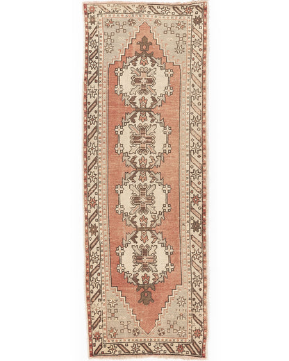 Oriental Turkish Runner Rug Handmade Wool On Cotton Anatolian 92 X 257 Cm - 3' 1'' X 8' 6''