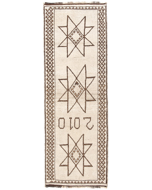 Oriental Turkish Runner Rug Handmade Wool On Wool Anatolian 124 X 370 Cm - 4' 1'' X 12' 2'' Sand C007