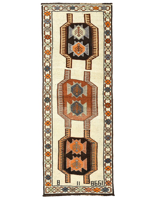 Oriental Turkish Runner Rug Handmade Wool On Wool Anatolian 128 X 350 Cm - 4' 3'' X 11' 6'' Orange C011