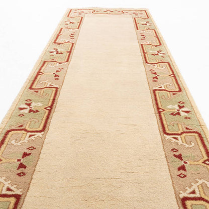 Oriental Turkish Runner Rug Handmade Wool On Wool Milas 85 X 256 Cm - 2' 10'' X 8' 5'' Sand C007