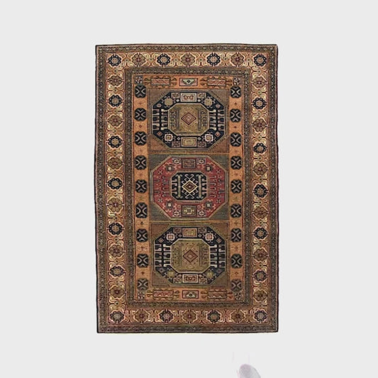 Oriental Rug Anatolian Hand Knotted Wool On Cotton 120 X 187 Cm - 4' X 6' 2'' Brown C005 ER01